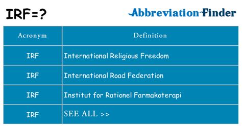 irf meaning army|irf abbreviation.